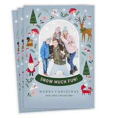 Snow Much Fun Flat Christmas Photo Card
