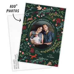 Woodland Tapestry Flat Christmas Photo Card