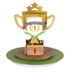 World's Best Dad Trophy Musical 3D Pop-Up Father's Day Card With Motion