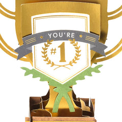 World's Best Dad Trophy Musical 3D Pop-Up Father's Day Card With Motion