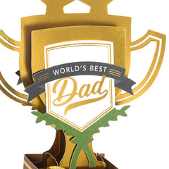 World's Best Dad Trophy Musical 3D Pop-Up Father's Day Card With Motion