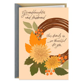 You Two Make Us Smile Thanksgiving Card for Granddaughter and Husband