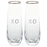 XO Stemless Champagne Flutes, Set of 2