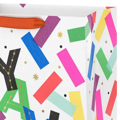 13" Yay! Colorful Confetti on White Large Gift Bag