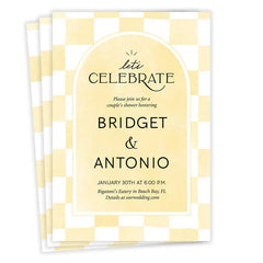 Modern Checks and Cheer Flat Couples Wedding Shower Invitation