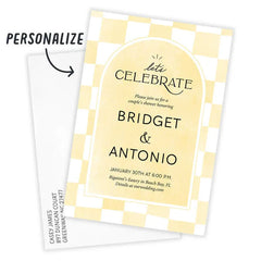 Modern Checks and Cheer Flat Couples Wedding Shower Invitation