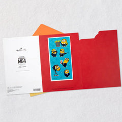 Despicable Me 4 Mind-blowing Coolness Minions Birthday Card for Kids With Stickers