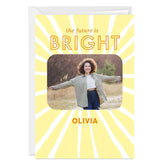 Future Is Bright Sun Rays Custom Graduation Card