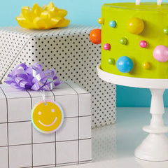 Yellow Smiley Face Die-Cut Gift Tag