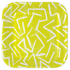 Zig-Zag Stripe on Yellow Dessert Plates, Pack of 8