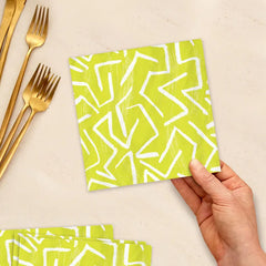 Zig-Zag Stripe on Yellow Dinner Napkins, Pack of 20