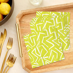Zig-Zag Stripe on Yellow Dinner Napkins, Pack of 20