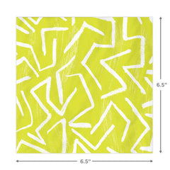 Zig-Zag Stripe on Yellow Dinner Napkins, Pack of 20