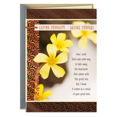 Caring Thoughts and Loving Prayers Religious Sympathy Card