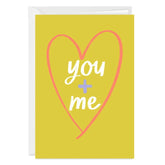 You + Me Doodle Heart Custom Love Card