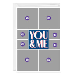 You & Me Photo Collage Custom Love Card
