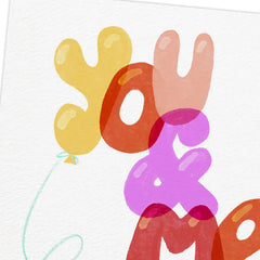 You and Me Balloons Anniversary Card