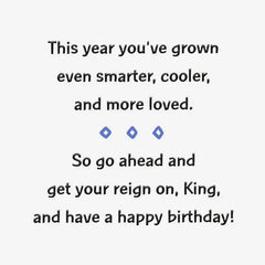 Young King Birthday Card for Him