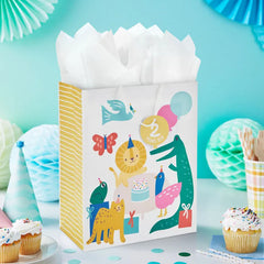 13" Zoo Animals Large Birthday Gift Bag