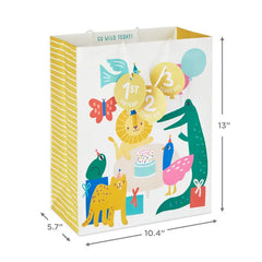13" Zoo Animals Large Birthday Gift Bag