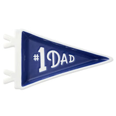 #1 Dad Pennant-Shaped Trinket Tray