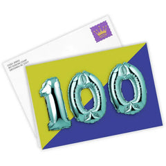 100th Balloons Custom Birthday Card