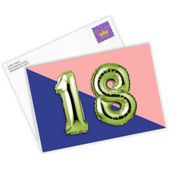 18th Balloons Custom Birthday Card