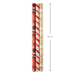 Red and Gold 3-Pack Reversible Christmas Wrapping Paper, 120 sq. ft.