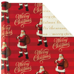 Red and Gold 3-Pack Reversible Christmas Wrapping Paper, 120 sq. ft.