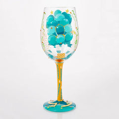 Lolita Happy 65th Birthday Handpainted Wine Glass, 15 oz.