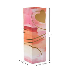 13" Abstract Pink and Gold 4-Pack Wine Bottle Gift Bags