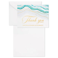 Abstract Waves Boxed Blank Sympathy Thank-You Notes, Pack of 20