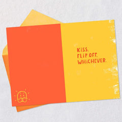 Kiss Goodbye or Flip Off Funny Retirement Card