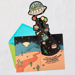Aliens Here for the Cake Musical Pop-Up Birthday Card for Kids