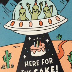 Aliens Here for the Cake Musical Pop-Up Birthday Card for Kids