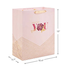 13" Amazing You Pink and Gold Large Gift Bag