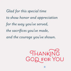 Thanking God for You Religious Veterans Day Card