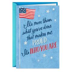 Proud and Grateful American Flag and Stars Thank-You Card