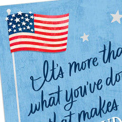 Proud and Grateful American Flag and Stars Thank-You Card