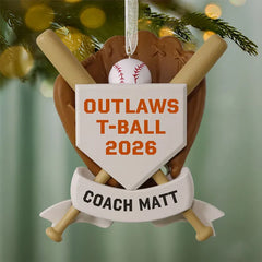America's Pastime Baseball Personalized Ornament, Custom Text