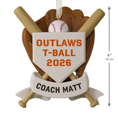 America's Pastime Baseball Personalized Ornament, Custom Text