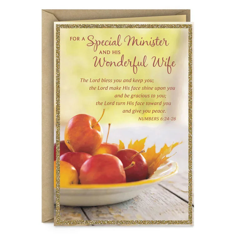 A Blessing for Your Faithful Service Religious Clergy Appreciation Card for Minister and Wife