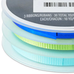 Aqua/Bright Green/Royal Blue 3-Pack Curling Ribbon, 90' total