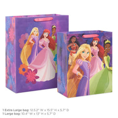 Disney Princess Pretty Purple and Floral 2-Pack Assorted Gift Bags