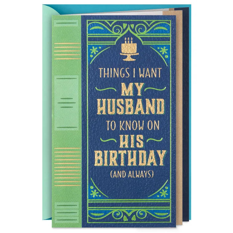 Things I Want You to Know Romantic Birthday Card for Husband