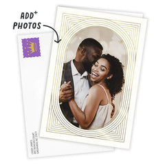 Art Deco Gold Oval Frame Custom Card