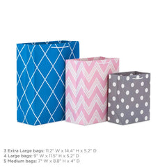Assorted Designs and Sizes 12-Pack Gift Bags