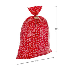 Snowmen on Blue and Snowflakes on Red 2-Pack Giant Plastic Christmas Gift Bags