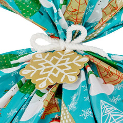 Snowmen on Blue and Snowflakes on Red 2-Pack Giant Plastic Christmas Gift Bags