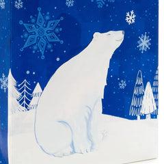 9.6" Medium Blue and White Winter Gift Bags 4-Pack Assortment